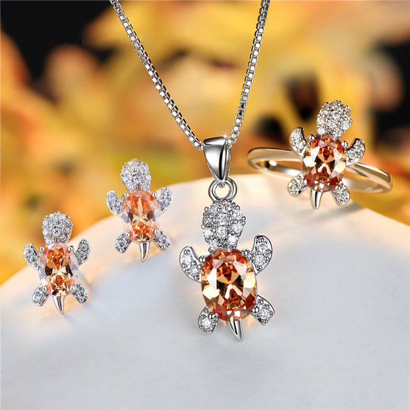 Fashion Oval Zircon Pendant Turtle Shape Necklaces Jewelry Gym From House Champagne number 10