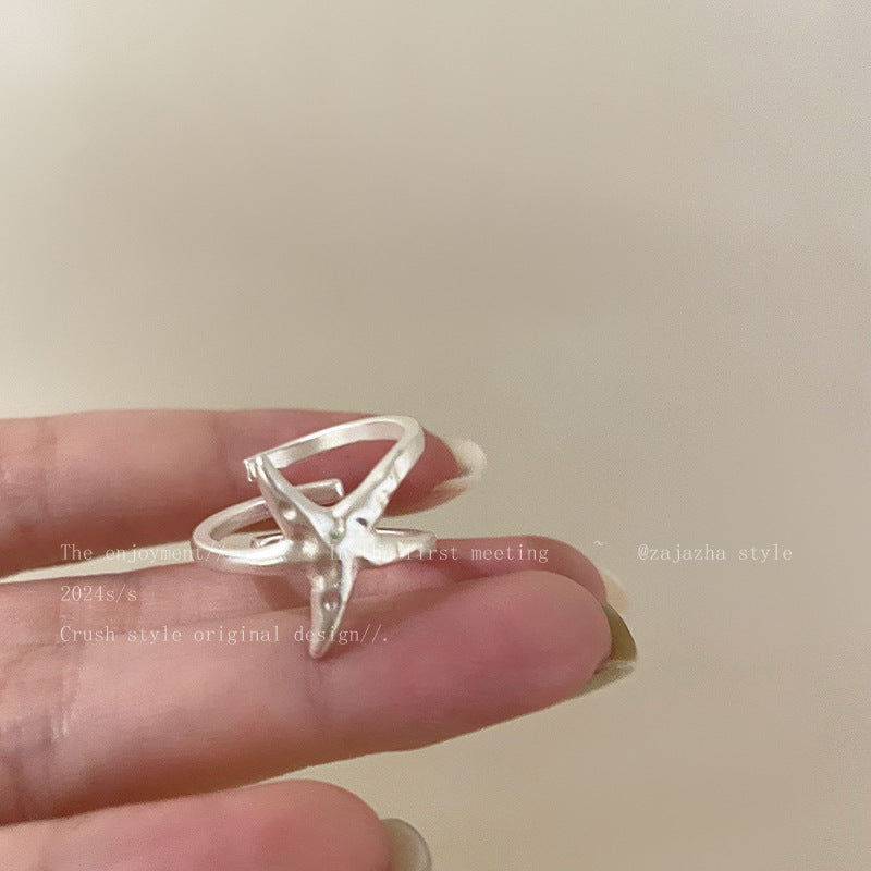 Ins Trendy 925 Silver Korean Style Open Finger Ring Jewelry Gym From House Style 4 1 PC