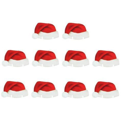 10PcsLot Paper Red Christmas Hat Wine Champagne Tipple Cup