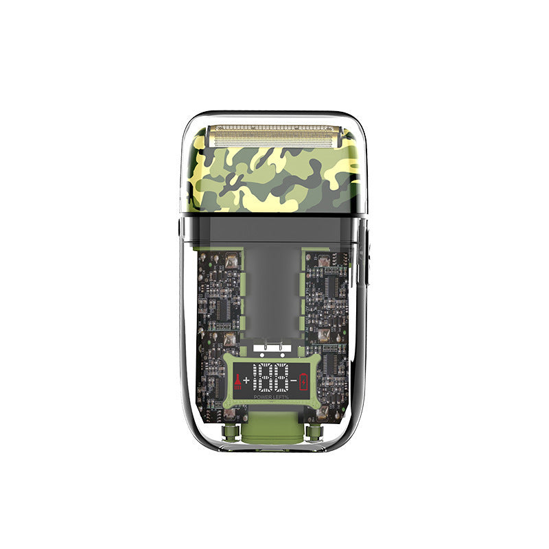 Waterproof USB Rechargeable LED LCD Digital Shaver Men DealSniper.net Transparent Camouflage USB