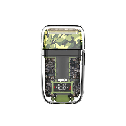 Waterproof USB Rechargeable LED LCD Digital Shaver Men DealSniper.net Transparent Camouflage USB