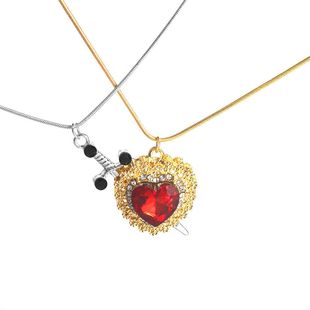Creative Fashion Heart-shaped Love Necklace Jewelry DealSniper.net Golden Love Silver Sword