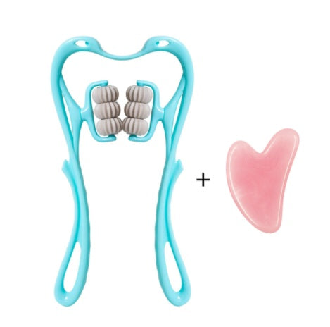 Multifunctional Manual Six-wheel Neck Massager Massage Relieve Roller Massage Tool Health Gym From House Blue6 rollers suit