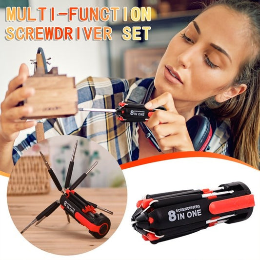 Car Supplies 8 In 1 Screwdriver With LED Flashlight Car Portable Vehicle Gym From House