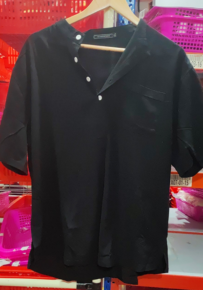 Shirt Button V Neck Beach Shirt Men Summer Tops