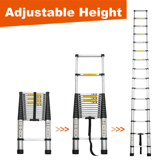Aluminum Telescoping Ladder For Outdoor Work Tools dealsniper-net FOURTEEN POINT FIVE INCHES