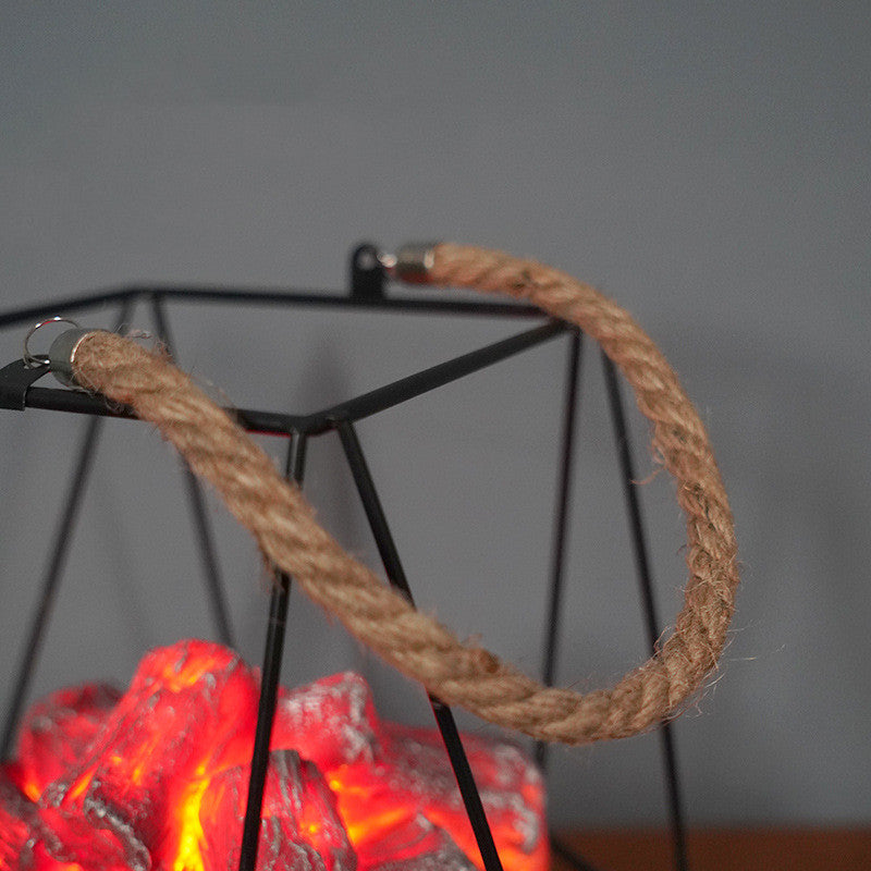 LED Flame Light Home Simulated Charcoal Fireplace Lamp Home Decor Gym From House