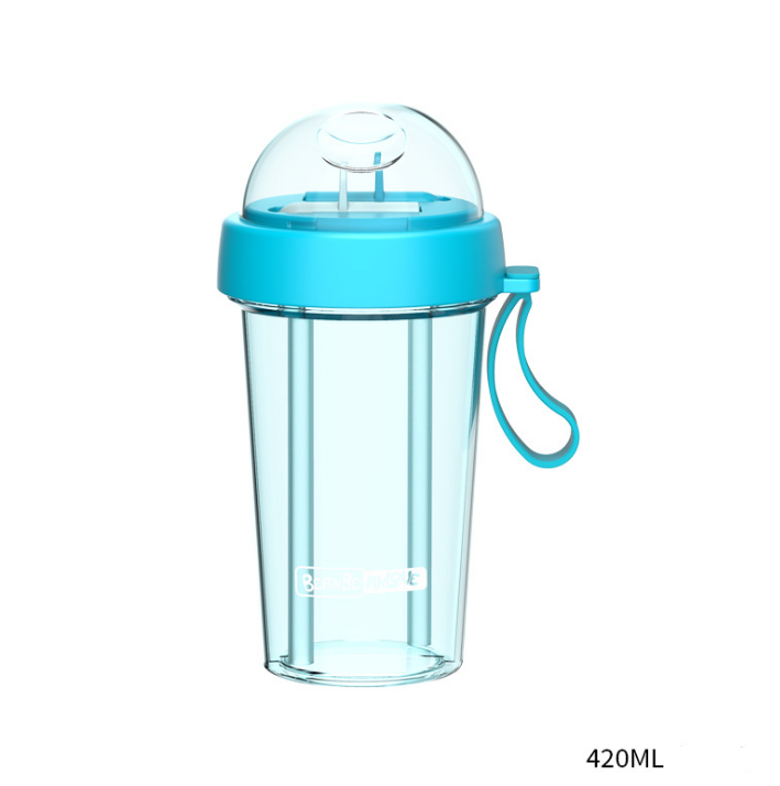 Creative personality trend dual-use sippy cup a cup of double drink separate plastic couple cup Kitchen DealSniper.net
