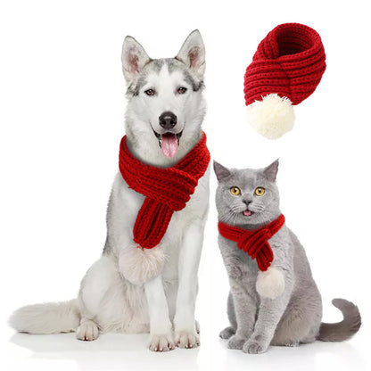 Pet christmas wool scarf Pets dealsniper-net Red L