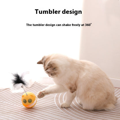 Cats Feather Toy Rotate Cat Tumbler Teaser Catmint Roller Pets Gym From House