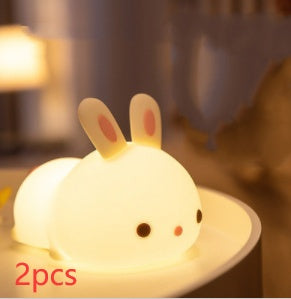 New Year'S Gift Rabbit Silicone Lamp Pat Feeding Creative Home Decor Gym From House Basic model 2PCS