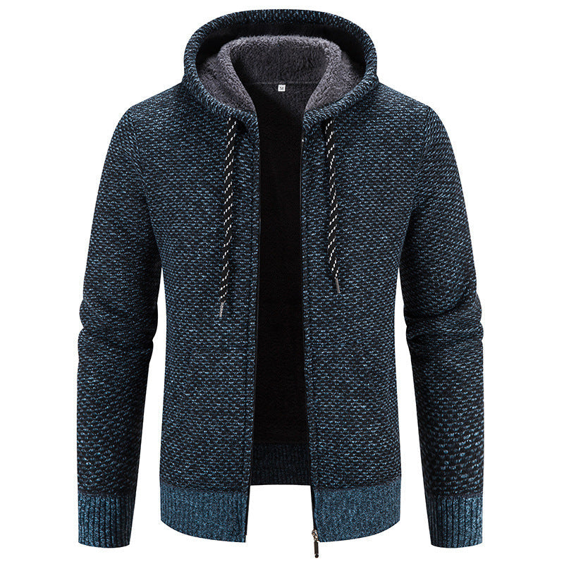 Winter Coat Zipper Closure Solid Color Long Sleeves Men DealSniper.net Blue Gray 2XL