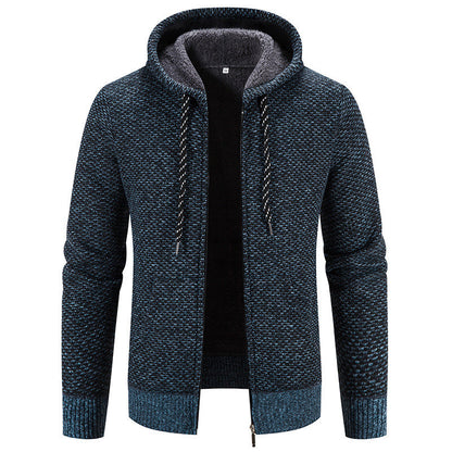 Winter Coat Zipper Closure Solid Color Long Sleeves Men DealSniper.net Blue Gray 2XL