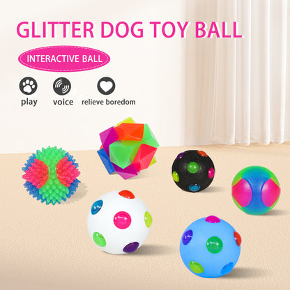 Small Dog Pet Training Interactive Luminous Elastic Ball Pets Gym From House