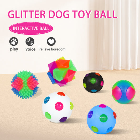 Small Dog Pet Training Interactive Luminous Elastic Ball Pets Gym From House