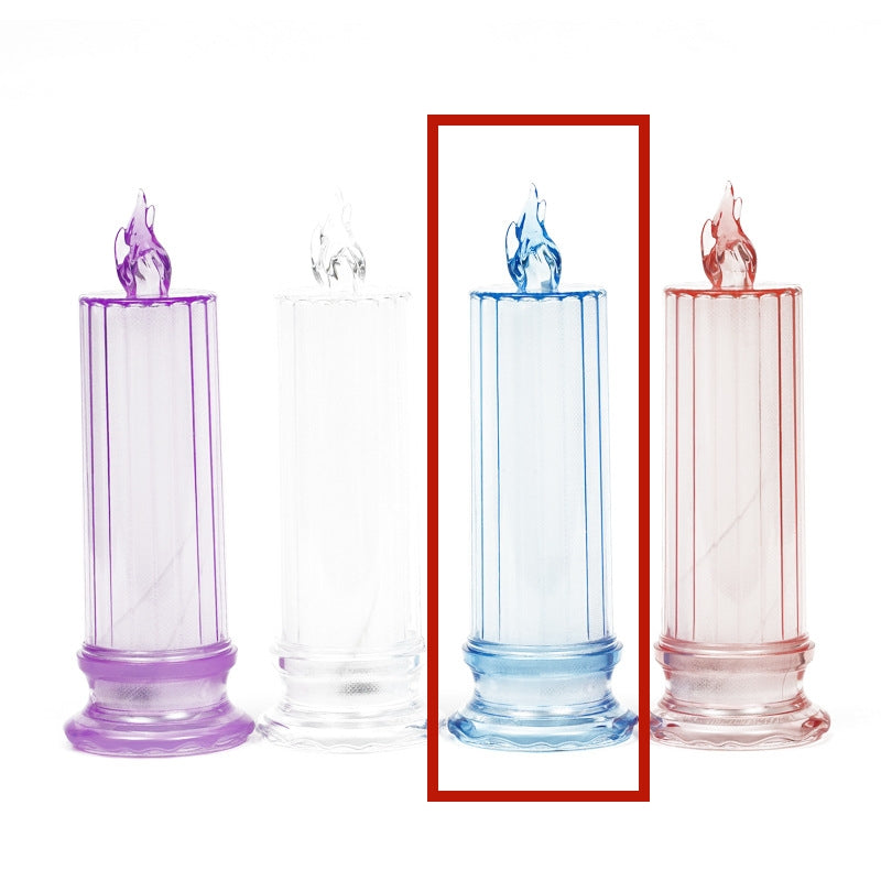 LED Electronic Candle Light Christmas Decorations Holidays Gym From House Line blue With base 1PC