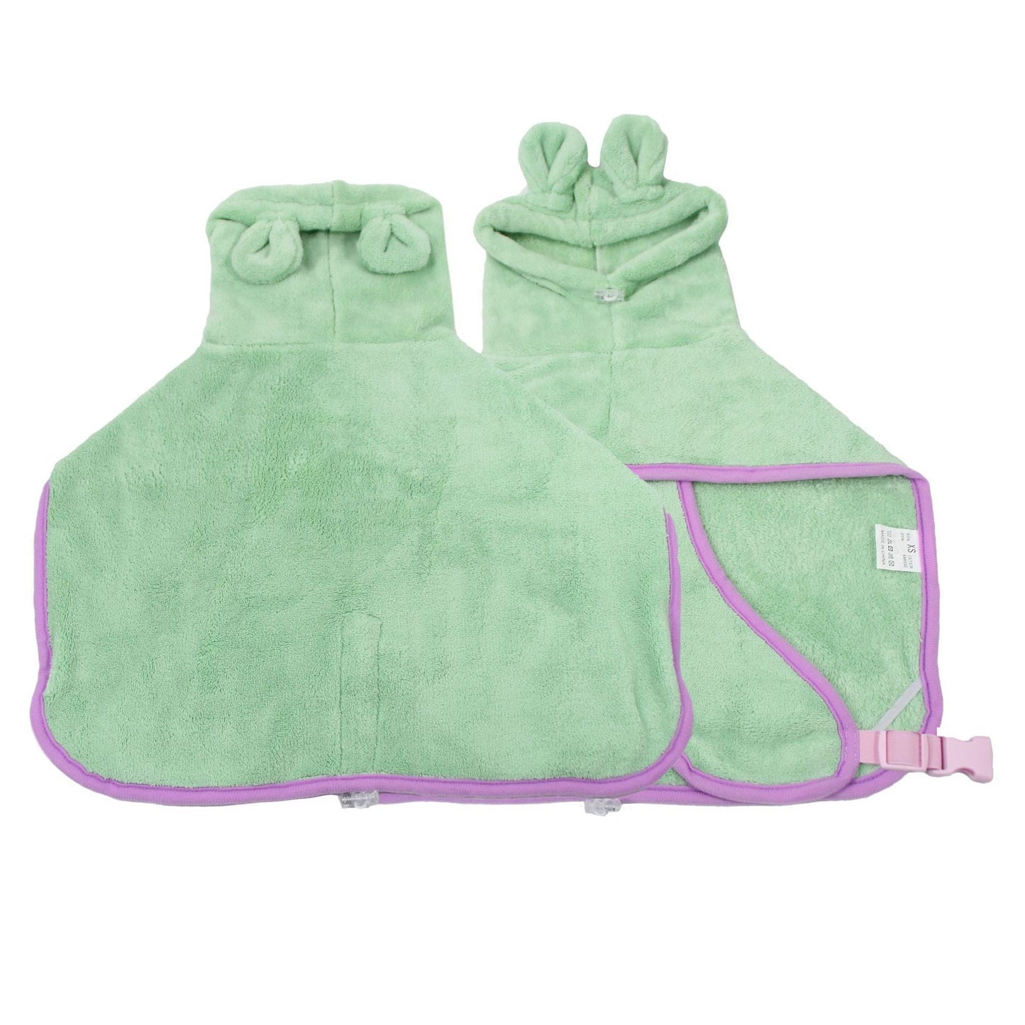 Pet Bathrobe Dog Bath Towel Super Absorbent Shower Pets DealSniper.net Light Green L