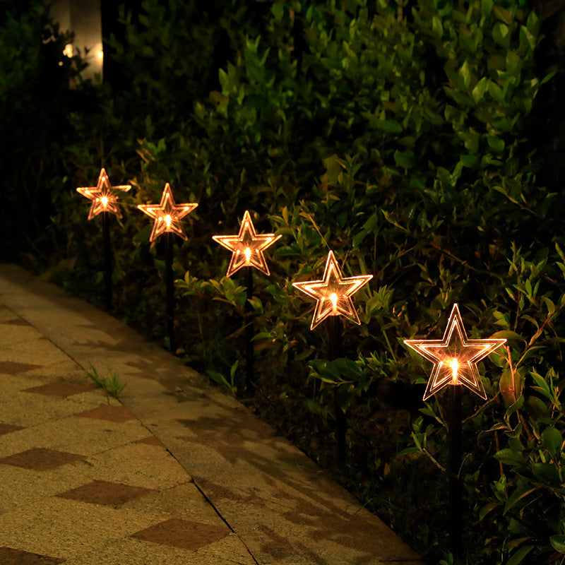 Solar Light Star Snowflake Christmas Tree Garden Light Decoration Garden dealsniper-net Black c