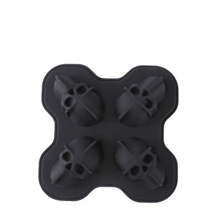 Large Square Black Silicone Ice Cube Mold Kitchen dealsniper-net Black ice tray with 4skulls