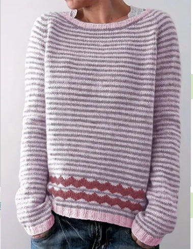 Women's Round-neck Loose Multicolor Fashion Pullover