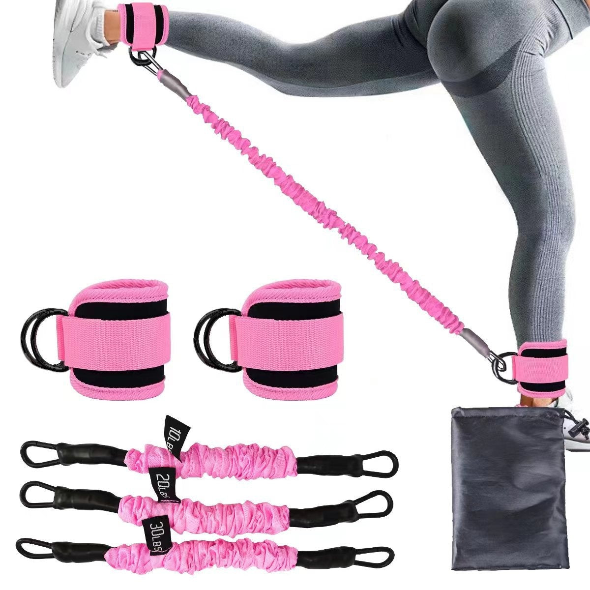 Ankle Strap Resistance Bands Hip Leg Strength Pull Rope Fitness Sports DealSniper.net Break proof gradients3color
