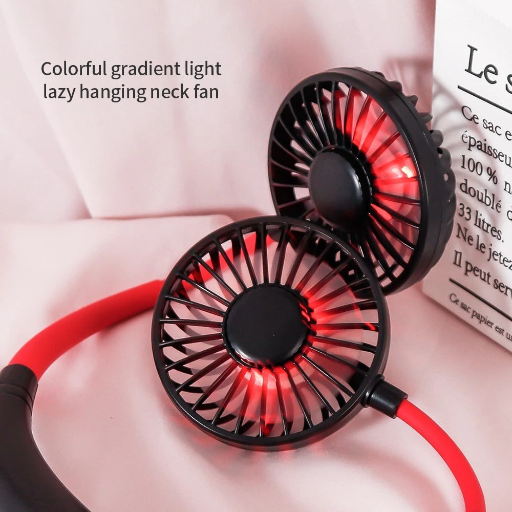 Mini Portable Hanging Neckband Fan USB Rechargeable