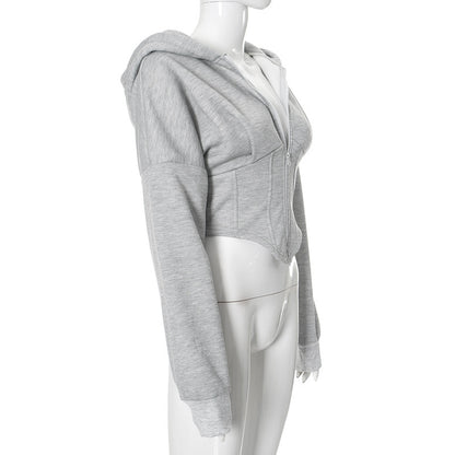 Zipper Hoodie Cardigan Y2K Ins Fashion Street Long Sleeve Women DealSniper.net