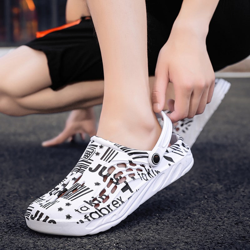 Letter Print Slippers Men Summer Sandals Beach Shoes Men dealsniper-net