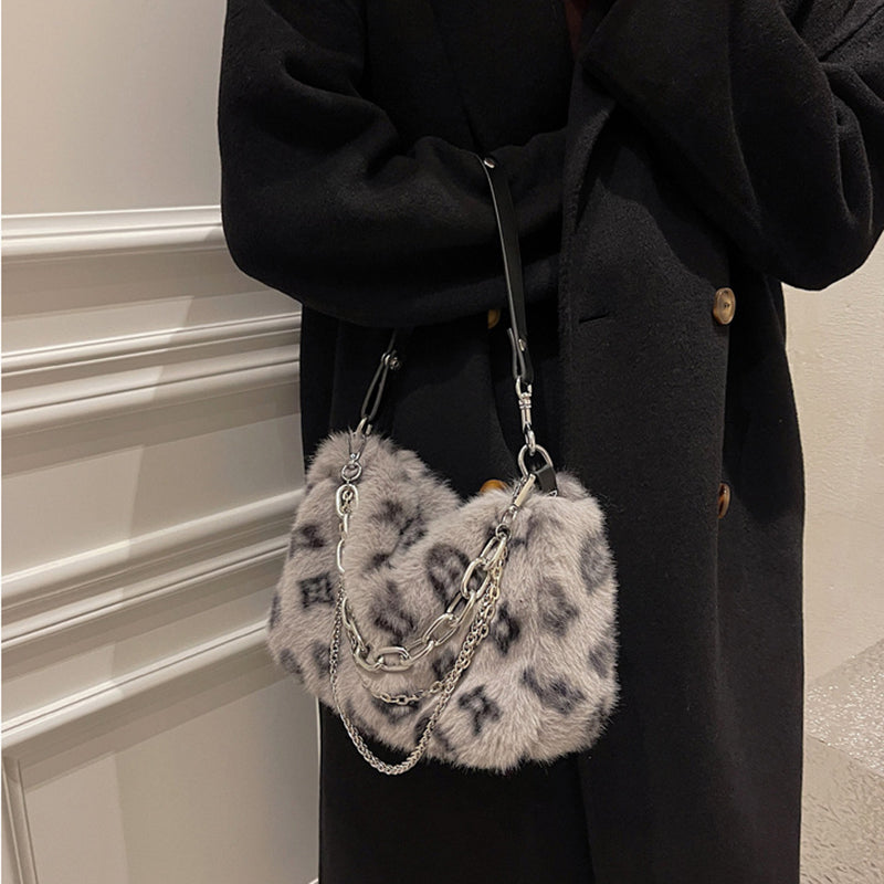 Winter Plush Bags Chain Shoulder Bag Women