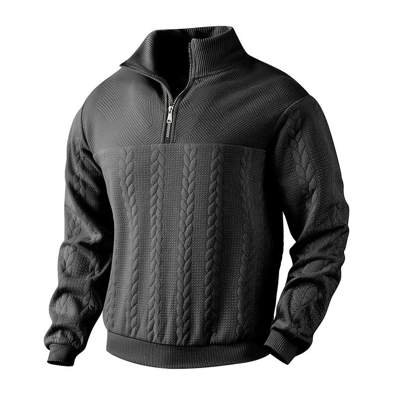 Men's Jacquard Fall Winter Long-sleeved Warm Pullover Men Gym From House