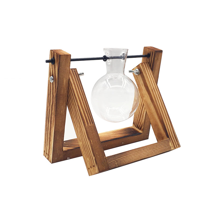 Swing Wooden Stand Hydroponic Plant Container Glass Vase Home DealSniper.net Type A