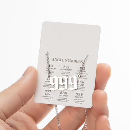 Women's New Angel Lucky Digital Pendant Necklace Jewelry dealsniper-net Body Silver Number9