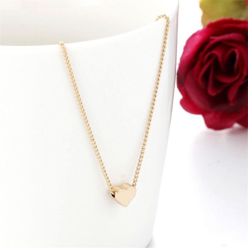 Simple Fashion Gold Color Double-sided Love Pendant Jewelry dealsniper-net