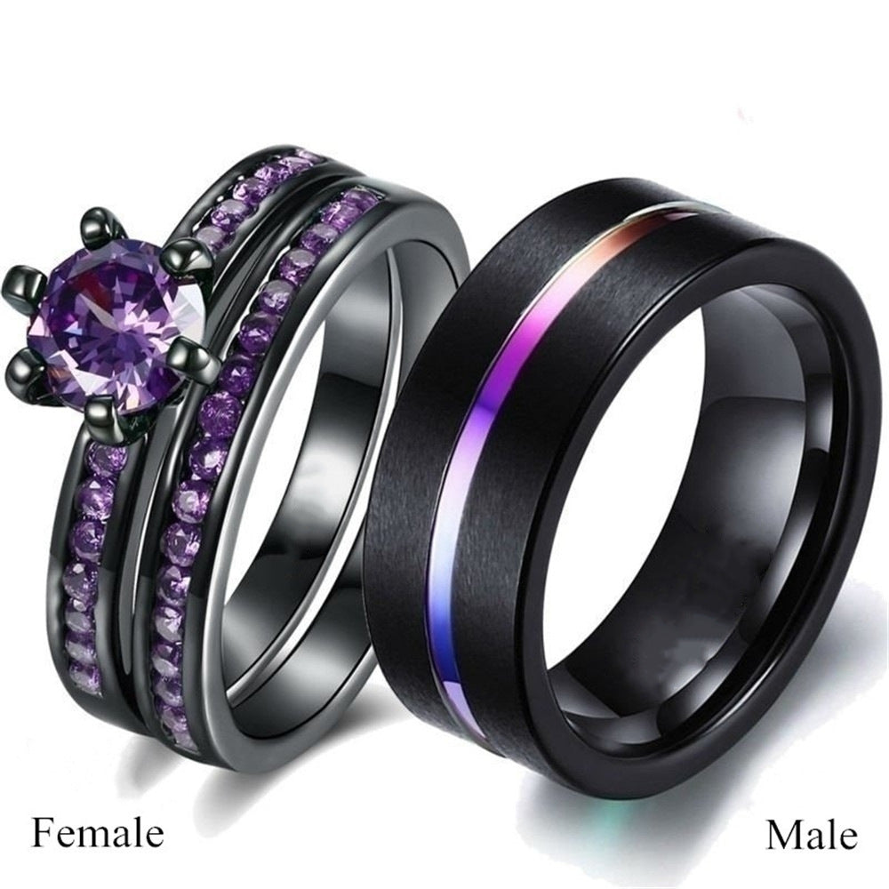 Lovers Purple Ring Jewelry dealsniper-net Male 8andFemale5