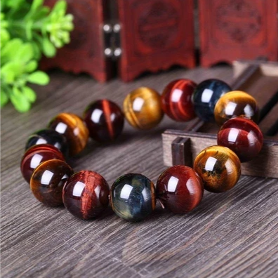 Tiger Eye Bracelet Natural Crystal Stone Buddha Bead Bracelet Jewelry dealsniper-net 10mm