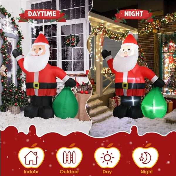 6 FT Lighted Christmas Inflatable Decoration Inflatable Santa Claus