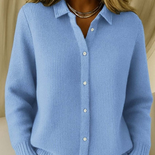 Casual Fashion Button Knitted Lapel Sweater For Women Women Gym From House