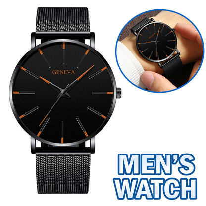 Waterproof Men's Watch Stainless Steel Quartz Analog Wristwatches Sport Fashion Men dealsniper-net Black