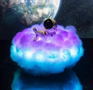 LED Colorful Clouds Astronaut Lamp With Rainbow Lamp Home Decor DealSniper.net Lie down 15X20CM