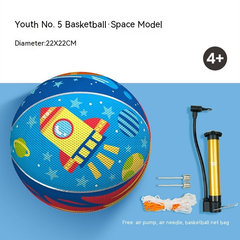 Children's Basketball Pat Ball Rubber Ball Indoor Mute Toys Kids dealsniper-net Basketball Space Style