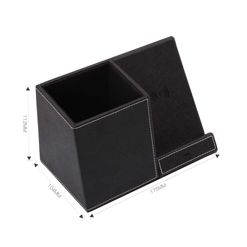 Leather Pen Holder Wireless Charger Wireless Phone Charger Electronics DealSniper.net