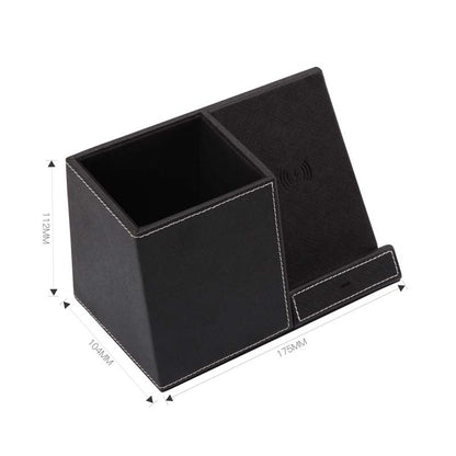 Leather Pen Holder Wireless Charger Wireless Phone Charger Electronics DealSniper.net