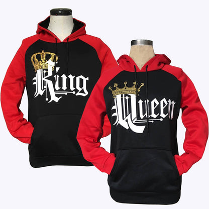 Printed Hooded Couple Sweatshirt Women dealsniper-net KingL+QueenL 1