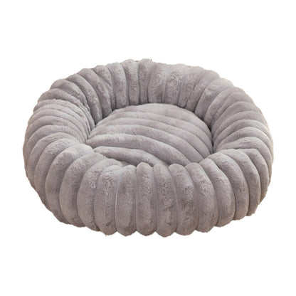 Pet Kennels Long Plush Round Cat Nest Winter Warm Dog Beds Pets Gym From House