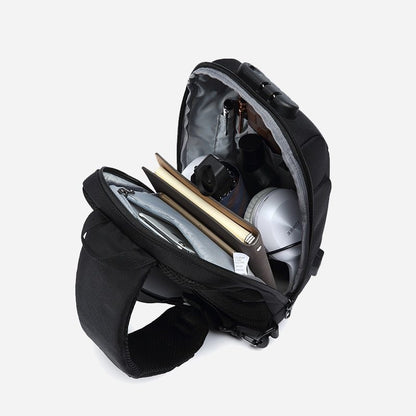 Multifunctional Shoulder Bag Anti-Theft Waterproof Chest Bag USB Men DealSniper.net