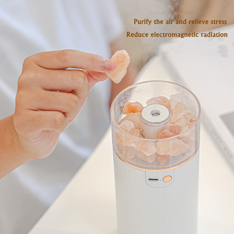 Air Humidifier Crystal Salt Stone Desktop Aromatherapy Essential Oil