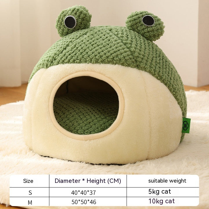 Pet Cat Dog Nest Little Frog Series Warm Plush Mat Pets DealSniper.net Green Nest M