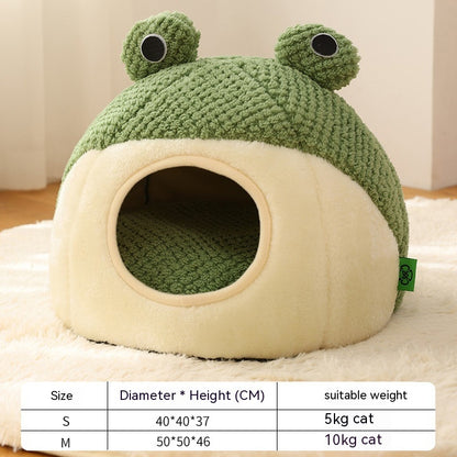 Pet Cat Dog Nest Little Frog Series Warm Plush Mat Pets DealSniper.net Green Nest M