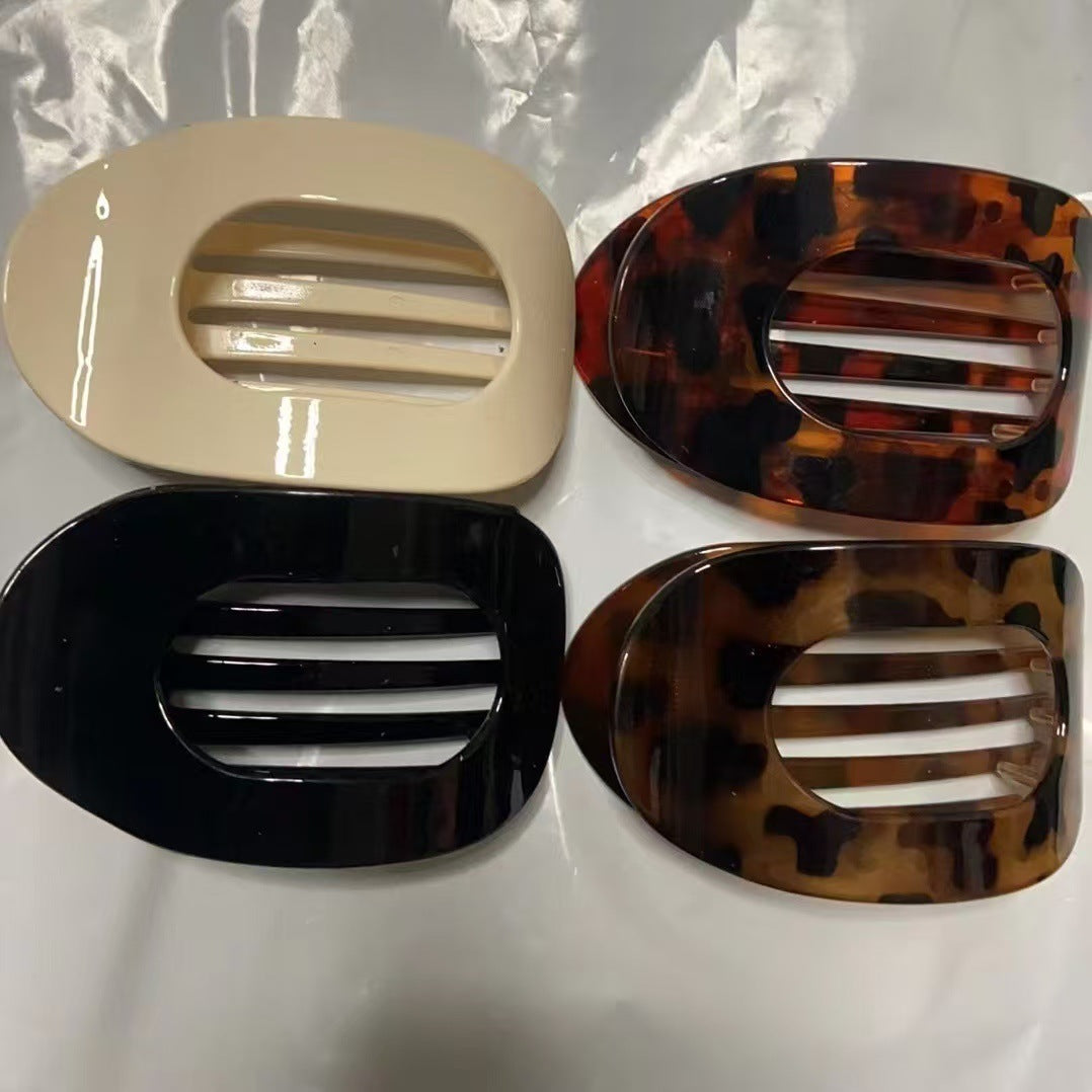 Flat Oval Barrettes Back Head Hair Claw Women DealSniper.net