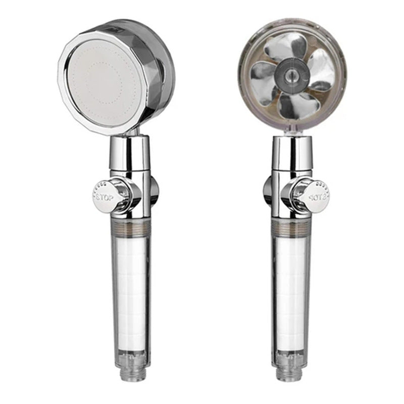 New Turbo Propeller Shower Head Water Saving High Pressure Flow